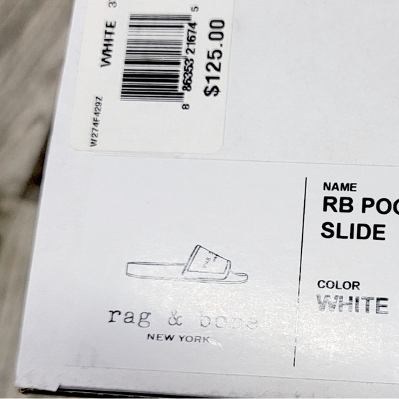 RAG & BONE New York signature off white pool slides 7 NIB - Picture 3 of 4